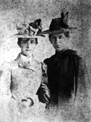 With her sister Olga, 1899